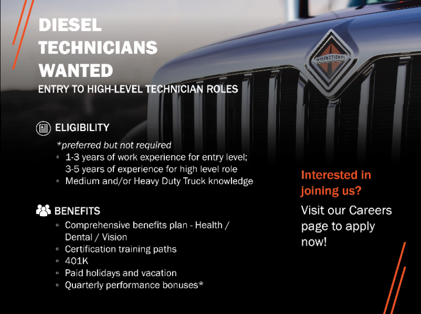 Diesel Technicians Wanted